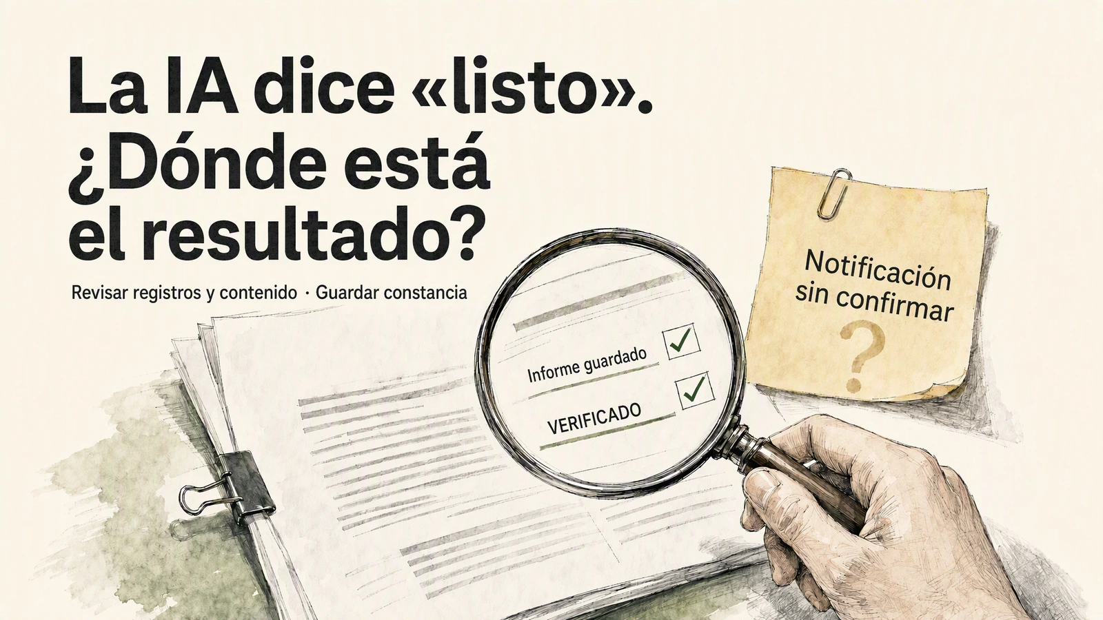 Informe marcado como verificado, una nota de aviso independiente sigue marcada como pendiente de confirmación