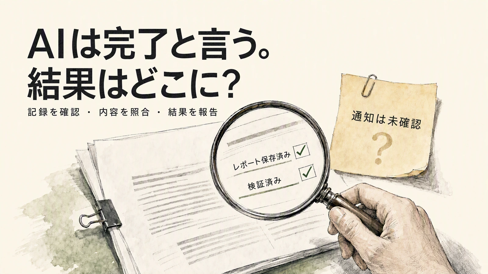 レポートは検証済みとマークされているが、独立した通知メモはまだ確認待ちとマークされている
