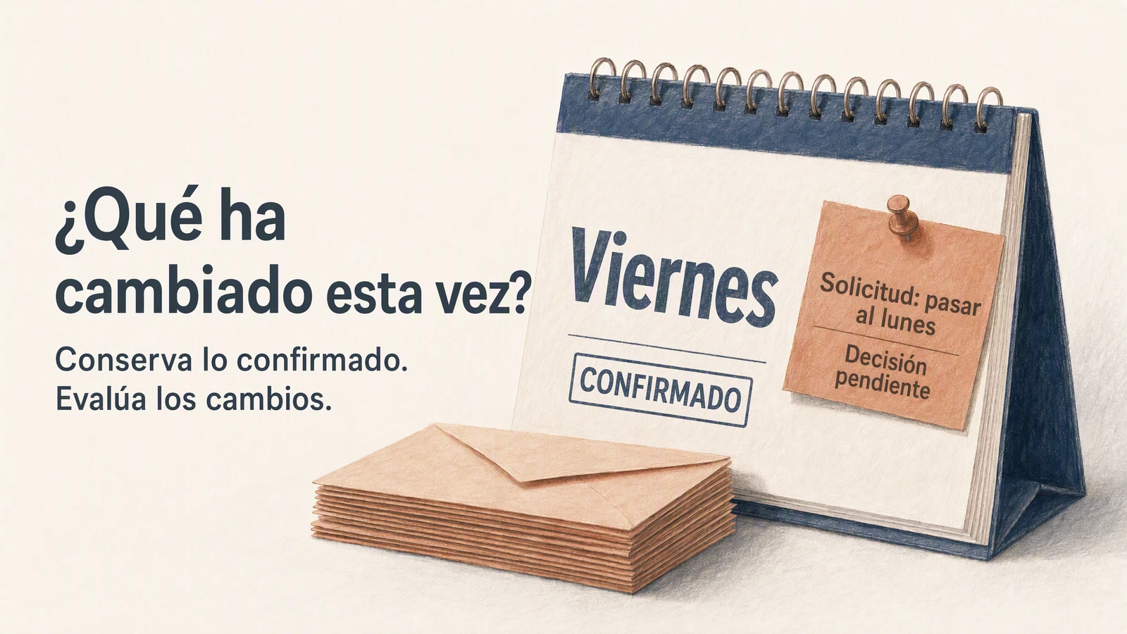 El calendario conserva la entrega del viernes ya confirmada; la solicitud de cambiarla al lunes sigue pendiente de decisión