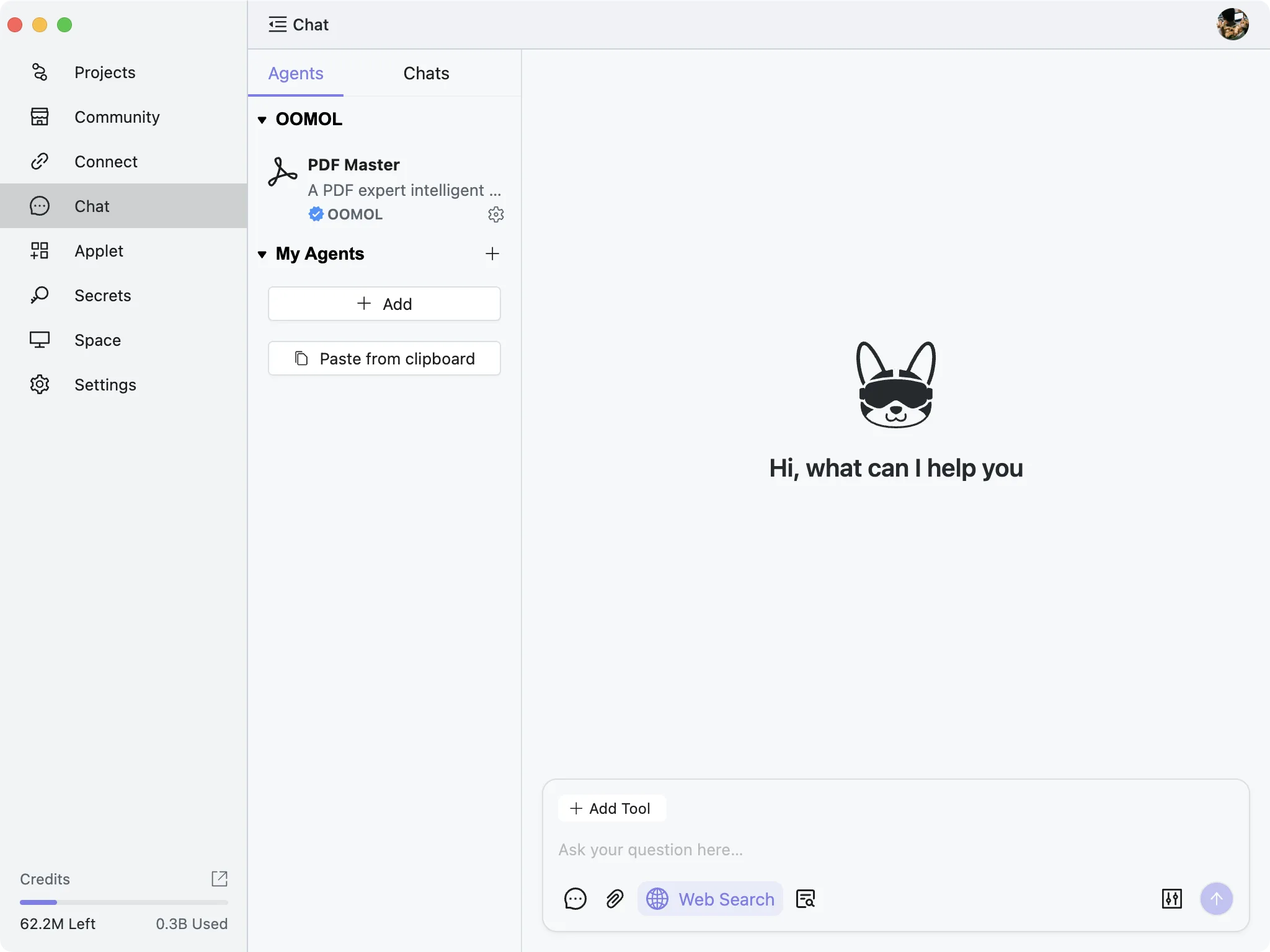OOMOL AI interface preview